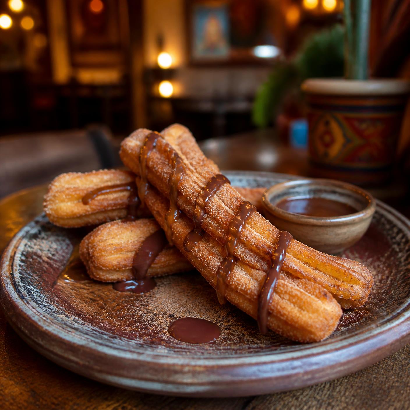 Churros com doce de leite